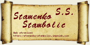 Stamenko Stambolić vizit kartica
